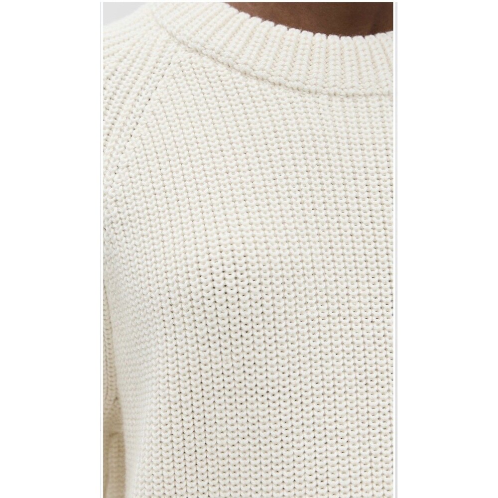 Jenni Kayne Cream Ivory Oversized Cotton Fisherman Sweater - XS - Picture 4 of 6